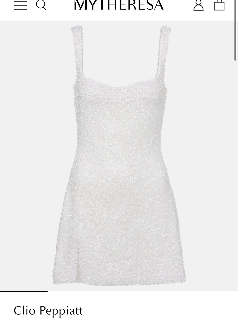 Clio Peppiatt White Beaded Mini Dress